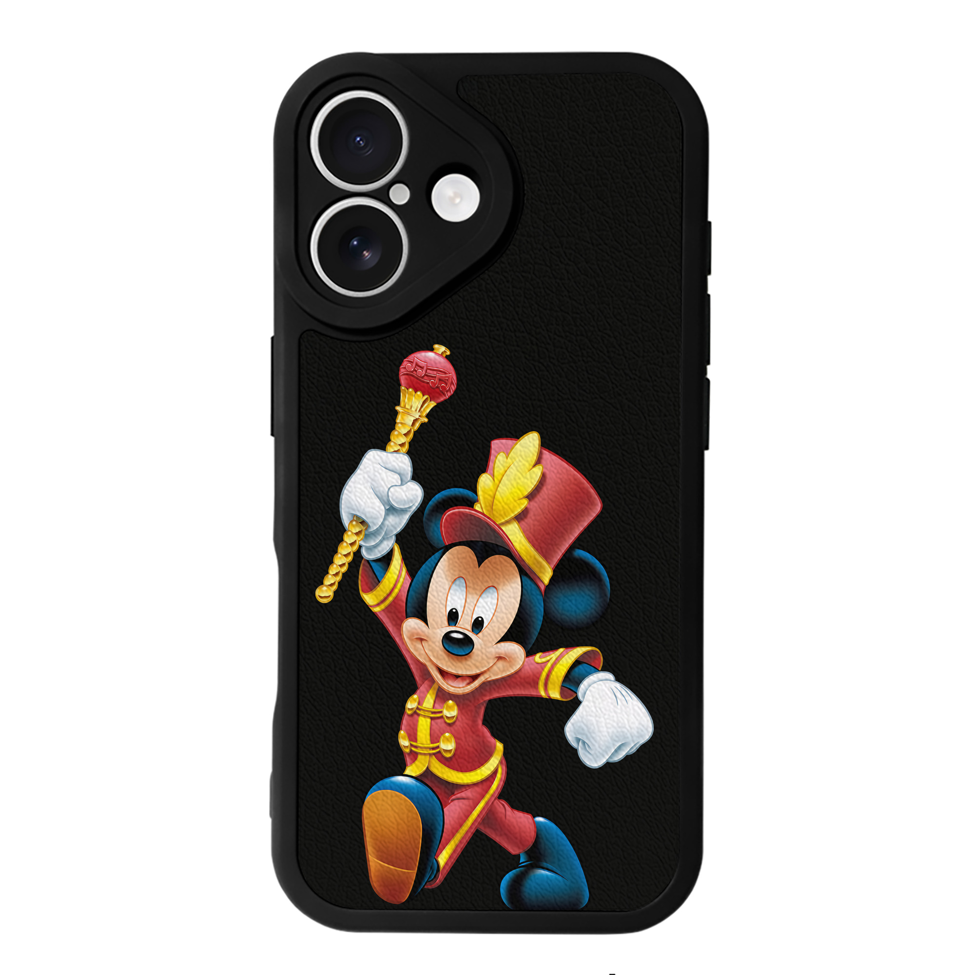 （画像用） ミッキーマウス Mickey Mouse 【iPhone 16シリーズ対応】シリコンスマホケース（レザー調） 材質：シリコン